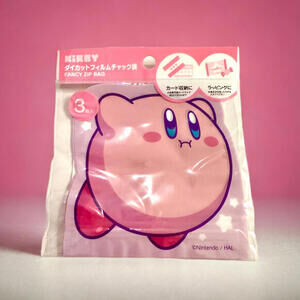 Kirby Fancy Zip Bags, Nintendo x Daiso, Kawaii Reusable Storage Organization
